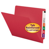 Smead End Tab Folders, Letter Size, 11pt, 2-Ply, No Fastener, Red, 100/Box