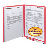 Smead End Tab Folders, Letter Size, 11pt, 2-Ply, Two Fasteners [F13], Red, 50/Box