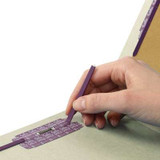 Smead End Tab Pressboard Classification Folders, Letter Size, 1 Divider, 25pt Gray/Green, 10/Box
