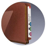 Smead End Tab Classification Folders, 1 Divider, Legal Size, Red, 10/Box