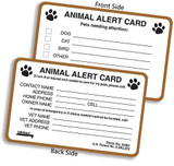 Animal Alert Cards 2-1/8" H x 3-3/8" W, 100/Box