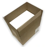 Corrugated shipping carton filled with integrated label forms, case packaging for item 59920-CS