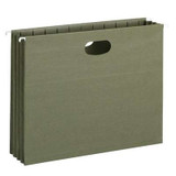 Smead 100% Recycled Hanging File Pockets, Letter Size, 3-1/2" Expansion, Green, 10 per Box