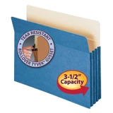 Smead File Pockets, Straight-Cut Tab, 3-1/2" Expansion, Letter Size, Blue, 25/Box