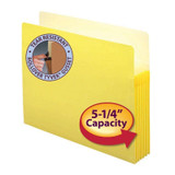Smead File Pockets, Straight-Cut Tab, 5-1/4" Expansion, Letter Size, Yellow, 10/Box (73