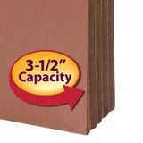 Smead File Pocket, Letter Size,  3-1/2" Expansion, Straight-Cut Tab, Redrope, 10/Box
