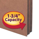 Smead File Pocket, Straight-Cut Tab, 1-3/4" Exp, Legal Size, Redrope, 25/Box
