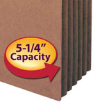 Smead File Pocket, Straight-Cut Tab, 5-1/4" Exp, Legal Size, Redrope, 10/Box