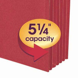 Smead File Pockets, Straight-Cut Tab, 5-1/4" Expansion, Legal Size, Red, 10/Box