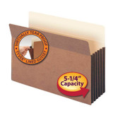 Smead File Pocket, Straight-Cut Tab, 5-1/4" Exp, Legal Size, Redrope, 5 /Pack