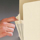 Smead End Tab File Pockets, Letter Size, 1-3/4" Expansion, Manilla Gusset, Reinforced Straight-Cut Tab, 25/Box