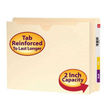 Smead End Tab File Jacket Folders, Reinforced Tab, 2" Exp, Letter Size, Manila, 25/Box