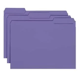 Smead Interior File Folder, 1/3-Cut Tab, Letter Size, Purple, (10283)