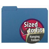 Smead Interior File Folders, 1/3-Cut Tab, Letter Size, Sky Blue, 100/Box