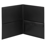 Smead Poly Two-Pocket Folder with Security Pocket, Letter Size, Black, 5/Pack