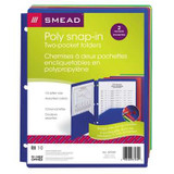 Smead Poly Snap-In Two-Pocket Folders Letter Size 3-Hole Punch 10/Pack