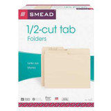 Smead File Folders, Letter Size, Standard 1/2-Cut Tab, Manila, 100/Box