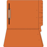Illustrative rendering of Orange End Tab File Folders with 1 Fastener in Position 1