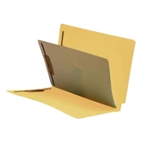 End Tab Classification Folders, 1 Divider, Letter Size, Yellow, 25/Box