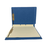 End Tab Classification Folders, 1 Divider, Letter Size, Blue, 25/Box