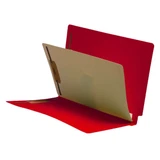 End Tab Classification Folders, 1 Divider, Letter Size, Red, 25/Box