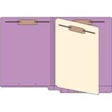 Classification Folders, End Tab, Letter Size, 3/4" Exp, 4 Fasteners, 1 Divider, 11pt Lavender, 25/Bx