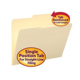 Smead File Folders, Letter Size, Reinforced 2/5-Cut Tab, Manila, 100/Box
