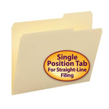 Smead File Folders, Letter Size, Standard 2/5-Cut Tab, Guide Height, Manila, 100/Box