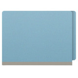 End Tab Pressboard Classification Folders, 2 Dividers, Letter Size, Blue, 10/Box