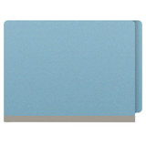 End Tab Pressboard Classification Folders, 3 Dividers, Letter Size, Type III Blue, 10 per Box