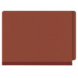 End Tab Pressboard Classification Folders, 3 Dividers, Letter Size, Type III Red, 10 per Box