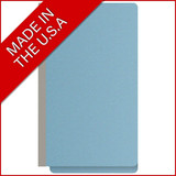 End Tab Pressboard Classification Folders, 1 Divider, Legal Size, Blue, 10/Box