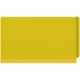 End Tab Pressboard Classification Folders, 1 Divider, Legal Size, Yellow, 10/Box