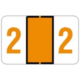Jeter Numeric Labels, 6100-Series, 15/16 H x 1 5/8 W, Number 2, Lt Orange, 500/Roll