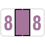 Jeter Numeric Labels, 6100-Series, 15/16 H x 1 5/8 W, Number 8, Lavender, 500/Roll