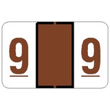 Jeter Numeric Labels, 6100-Series, 15/16 H x 1 5/8 W, Number 9, Brown, 500/Roll