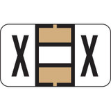 Jeter Alpha Labels, 7200-Series, 15/16 H x 1 5/8 W, Letter X, Tan, 500/Roll