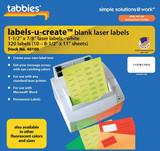 Tabbies Labels-U-Create Blank Labels, 7/8 H x 1 1/2 W, White, 320/Pack