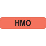 Insurance Labels, HMO, 5/16 H x 1-1/4 W, Fluorescent Red, 500/Roll