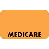 Insurance Provider Labels, Medicare, 7/8 H x 1-1/2 W, Fluorescent Orange, 250 per Roll