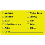Insurance Labels, Multi-Insurance Providers, 3-1/4 x 1-3/4, Chartreuse, 250/Roll (MAP2940)