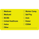 Insurance Labels, Multi-Insurance Providers, 1-3/4 H x 3-1/4 W, Chartreuse, 250 per Roll