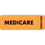Insurance Provider Labels, Medicare, 1 H x 3 W, Fluorescent Orange, 250 per Roll