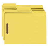 Smead 100% Recycled Fastener File Folder, 2 Fasteners, Yellow (12941)