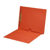 End Tab Pocket Folders, Full Inside Pocket, Letter, One Fastener, Orange, 50/Box