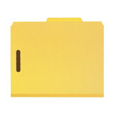 Smead 100% Recycled Pressboard Classification Folder, 2 Dividers, 2" Exp, Letter Size, Yellow, 10/Box