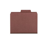 Smead SuperTab Classification Folders, Letter Size, 2 Dividers, Red, 10/Box