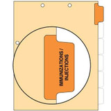 Chart Dividers, Side Tab, Position 1, Immunizations/Injections, Orange, 100/Box