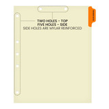 Chart Dividers, Side Tab, Position 1, Progress Notes, Orange, 100/Box