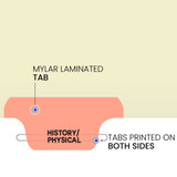 Chart Dividers, Bottom Tab, Position 2, History/Physical, Pink, 100/Box